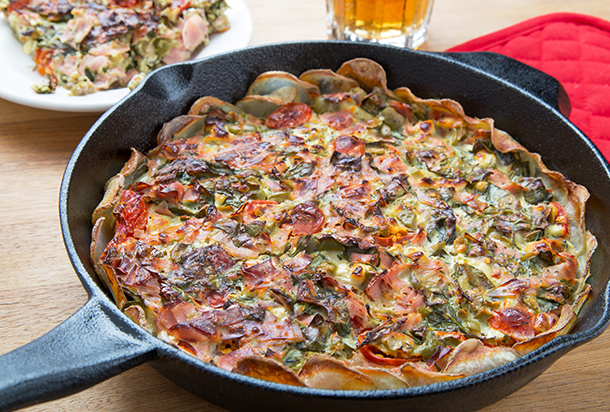 The Greek Isles Spicy Chicken Skillet Pizza